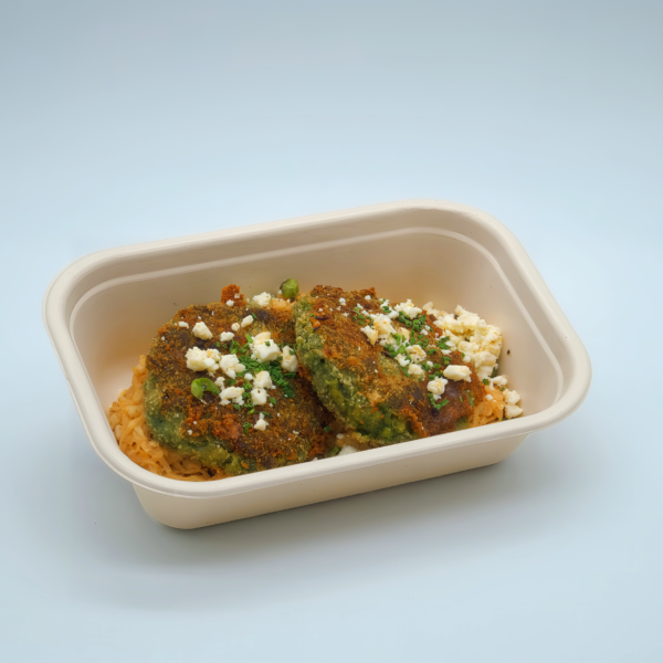 Bärlauch Topfen Pressknödel auf Sauerkraut Gerste mit gebackenem Ricotta