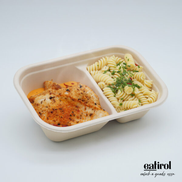 Gegrilltes Hühnerfilet mit Metaxa Sauce und Risoni