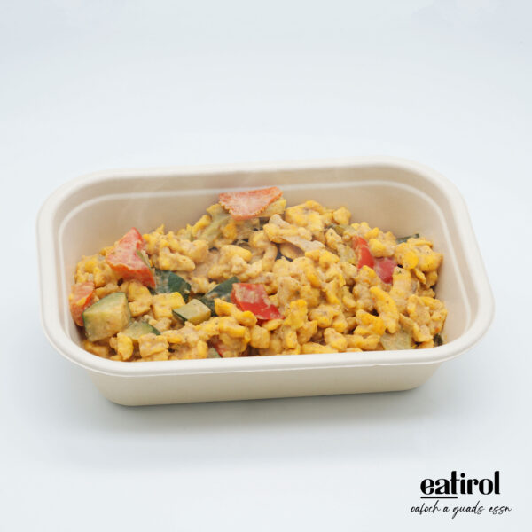 Kürbis Frischkäse Spätzle mit Gemüse Schwammerl Sauce